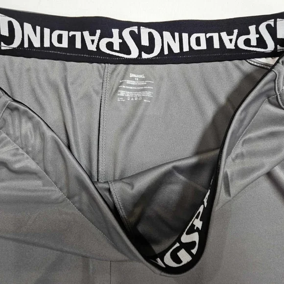 Baaketball Shorts Mens 1X Silver‎ Spalding Quick Dry Moisture Wicking Activewear - Picture 7 of 8